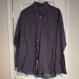 Men's cinch button up  - Blue and Red